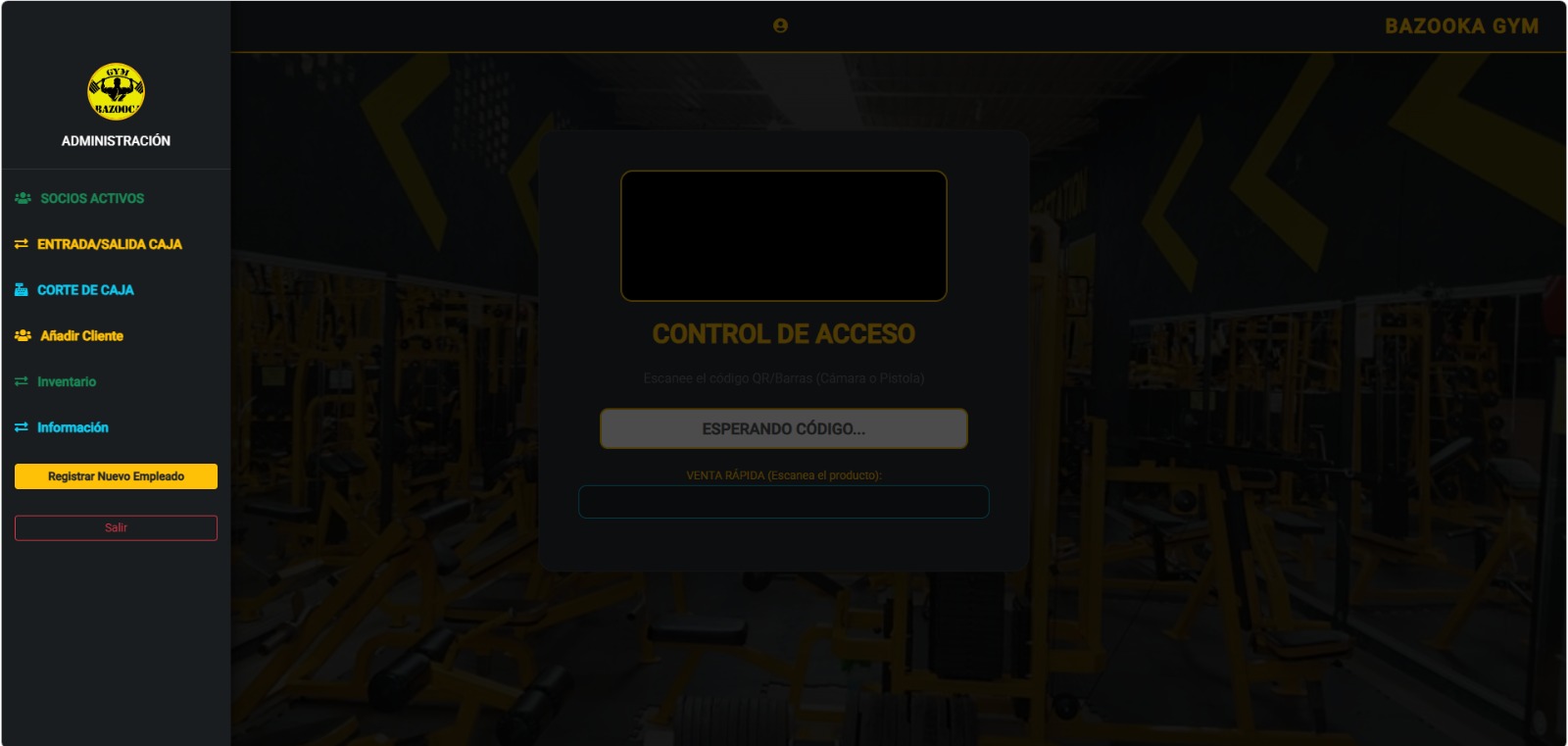 Panel de Administración Bazooka Gym